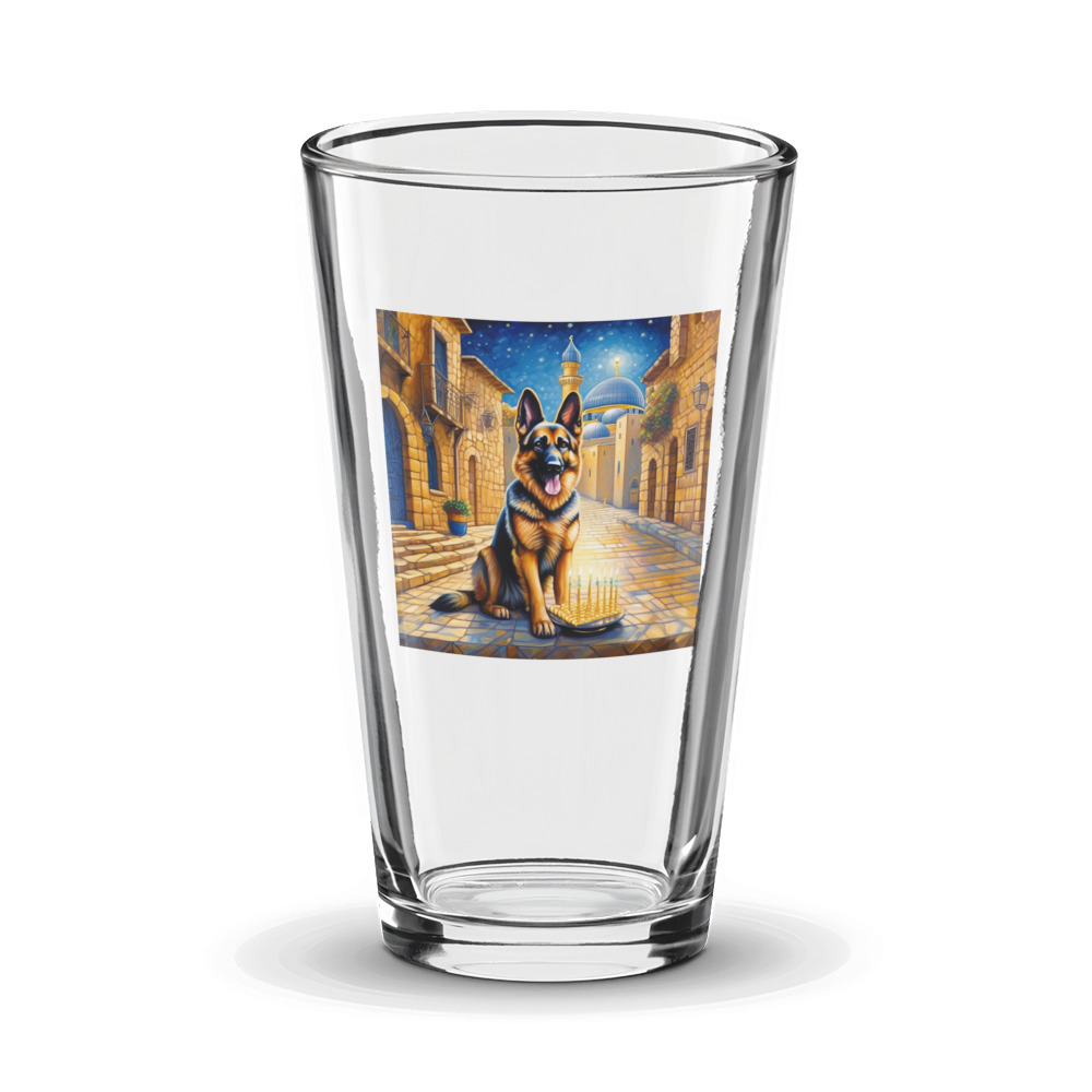 PugMug Custom German Shepherd Dog Glass Tumbler