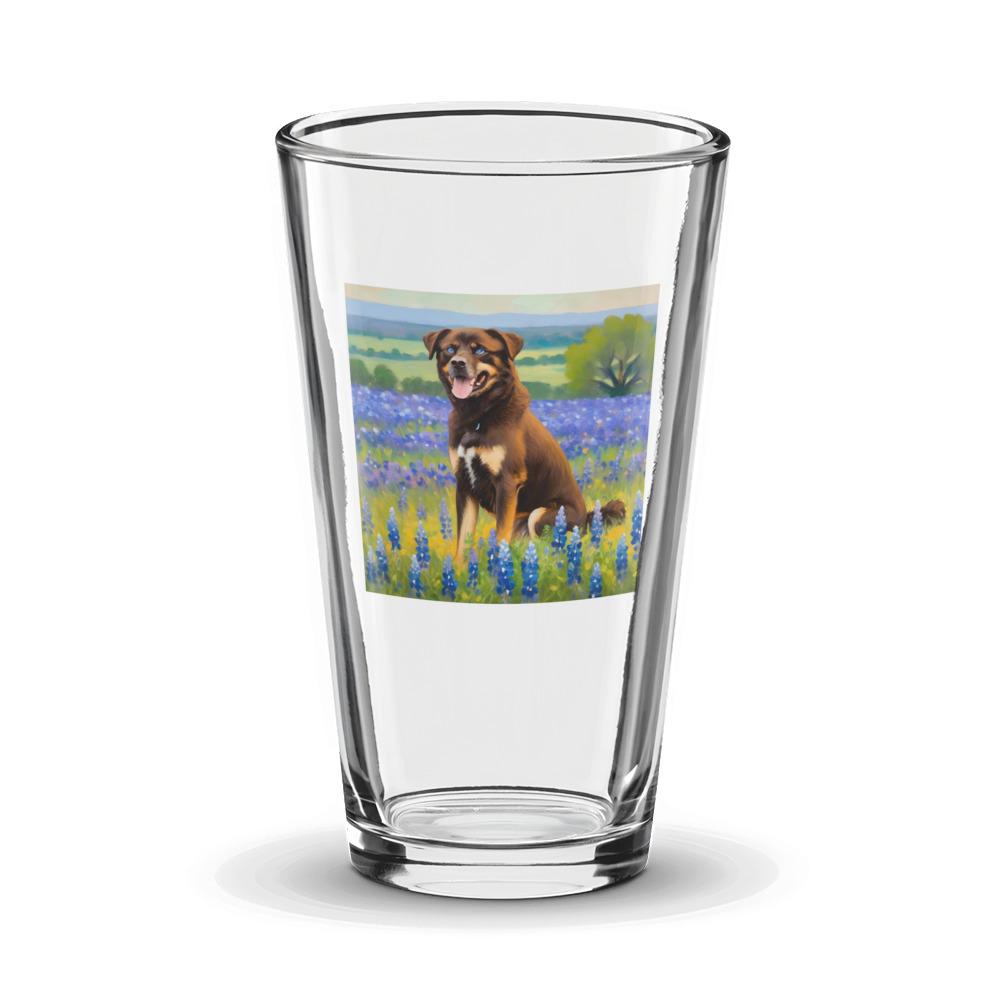 PugMug Custom Blue Glass Tumbler