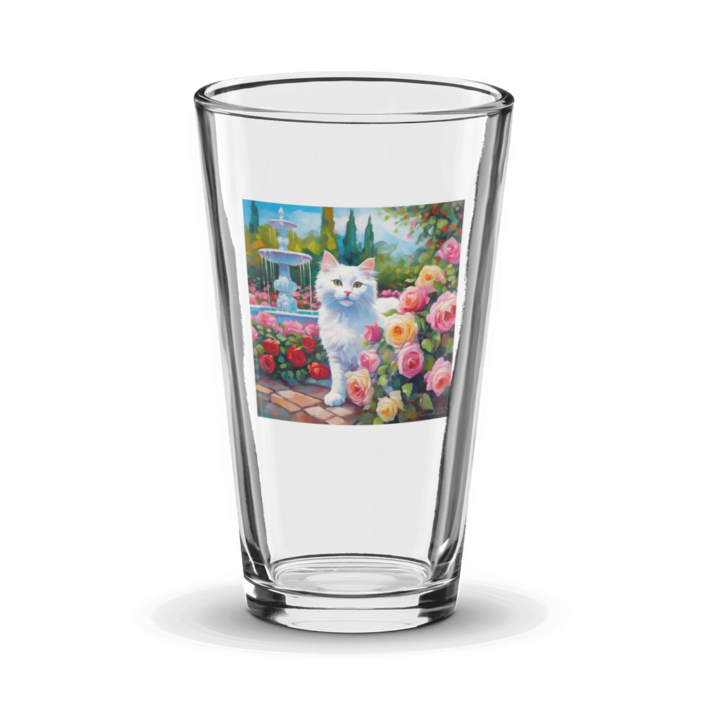 PugMug Custom White Companion Cat Glass Tumbler