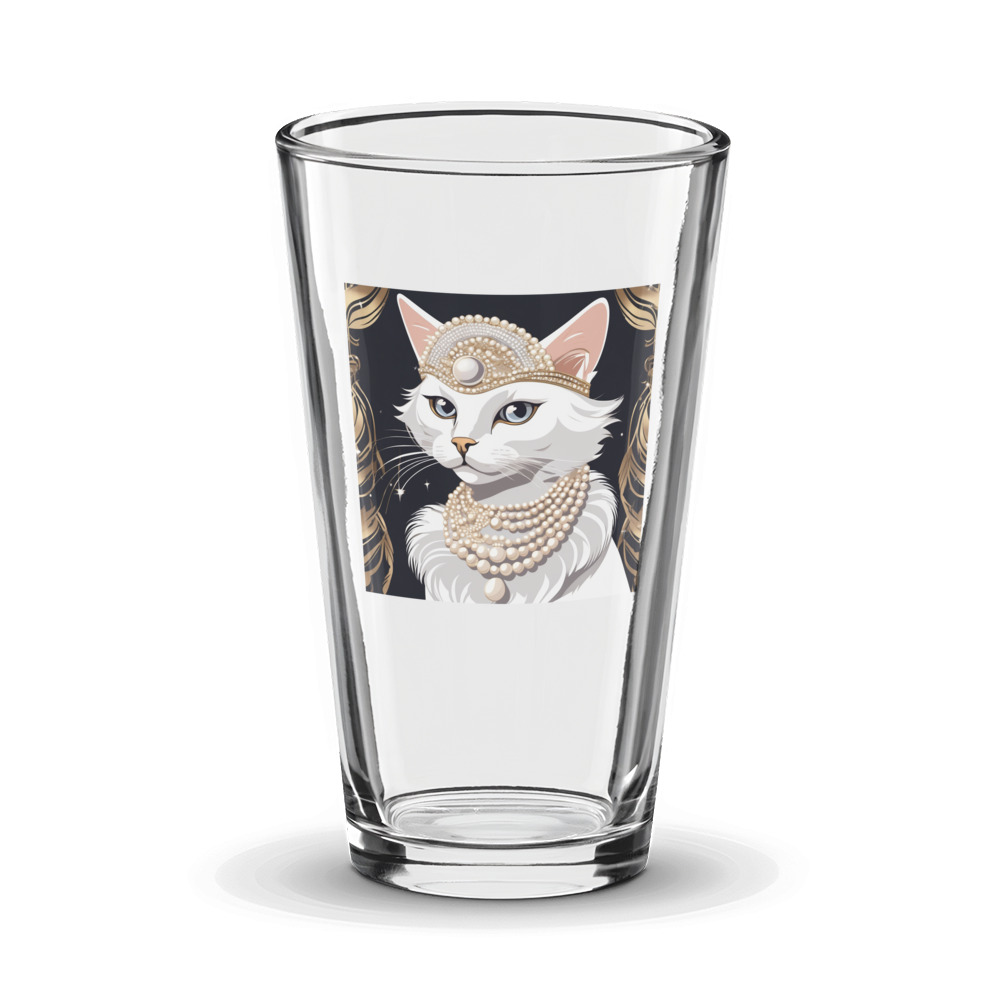 PugMug Custom White Companion Cat Glass Tumbler