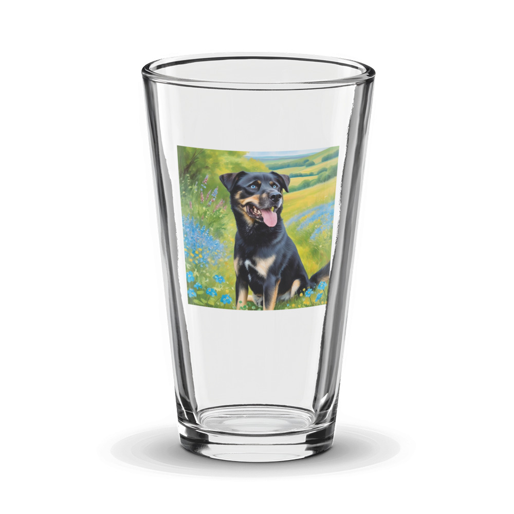 PugMug Custom Blue Glass Tumbler