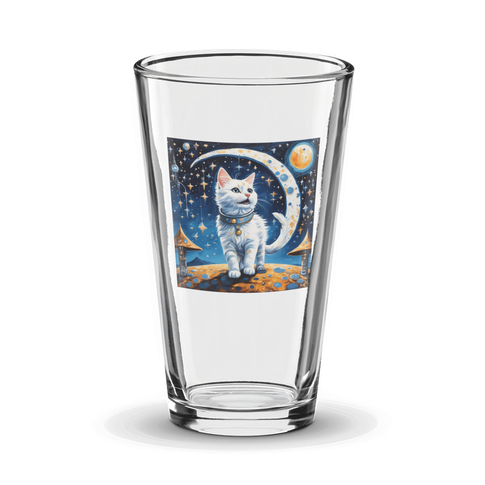 PugMug Custom White Companion Cat Glass Tumbler
