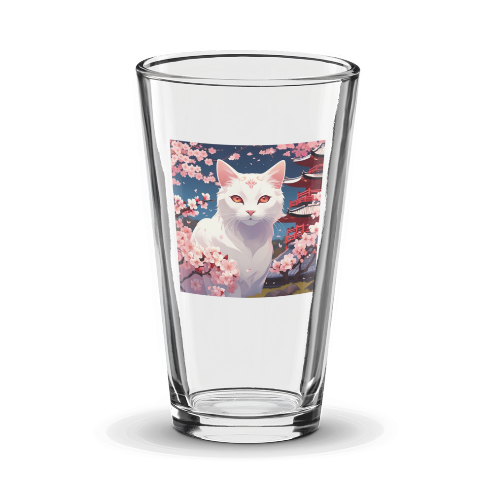 PugMug Custom White Companion Cat Glass Tumbler