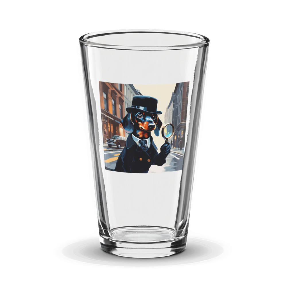 PugMug Custom Black Dachshund Glass Tumbler