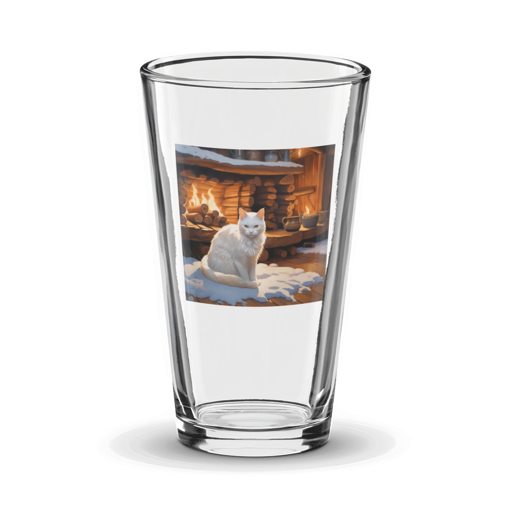 PugMug Custom White Companion Cat Glass Tumbler