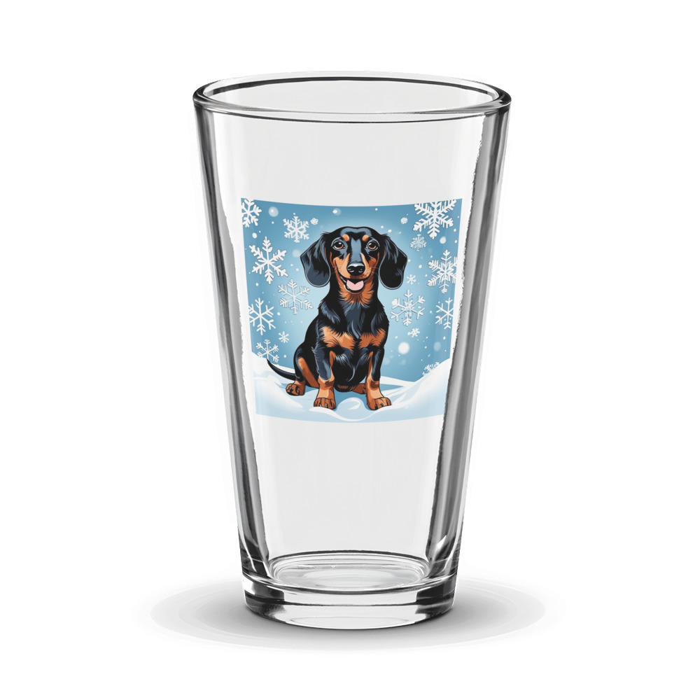 PugMug Custom Black Dachshund Glass Tumbler
