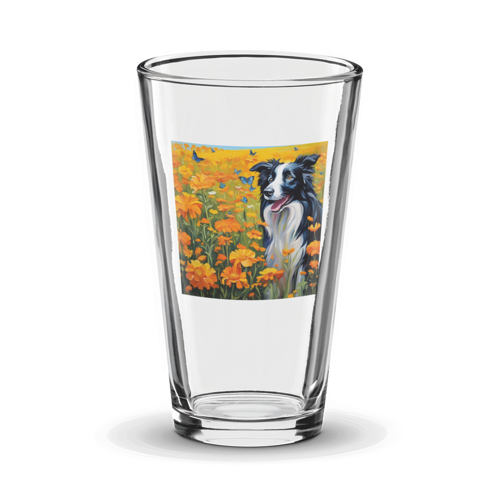 PugMug Custom Border Collie Glass Tumbler