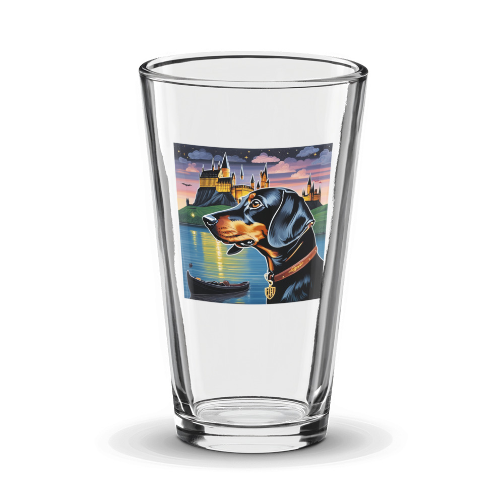 PugMug Custom Black Dachshund Glass Tumbler