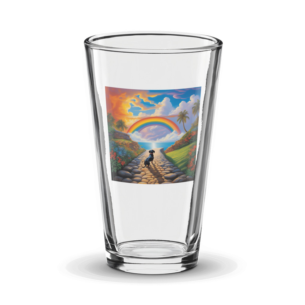 PugMug Custom Black Dachshund Glass Tumbler