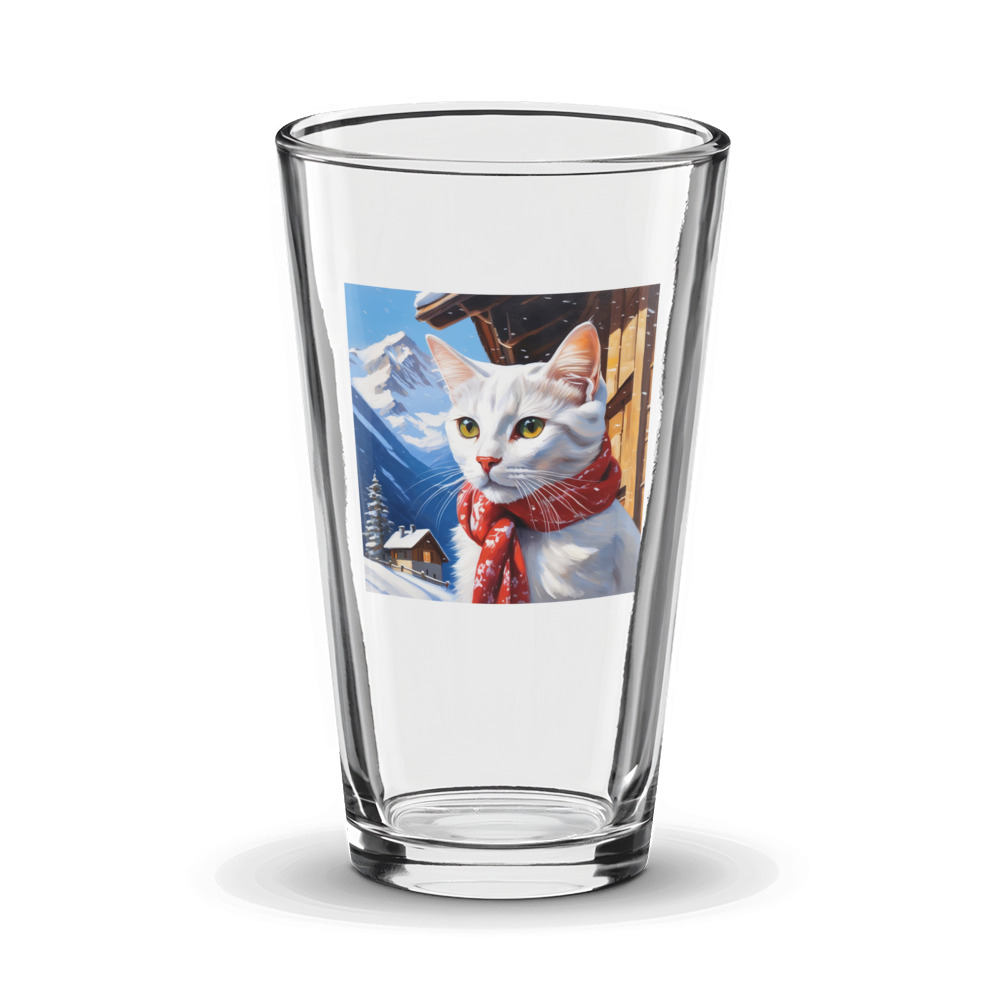 PugMug Custom White Companion Cat Glass Tumbler