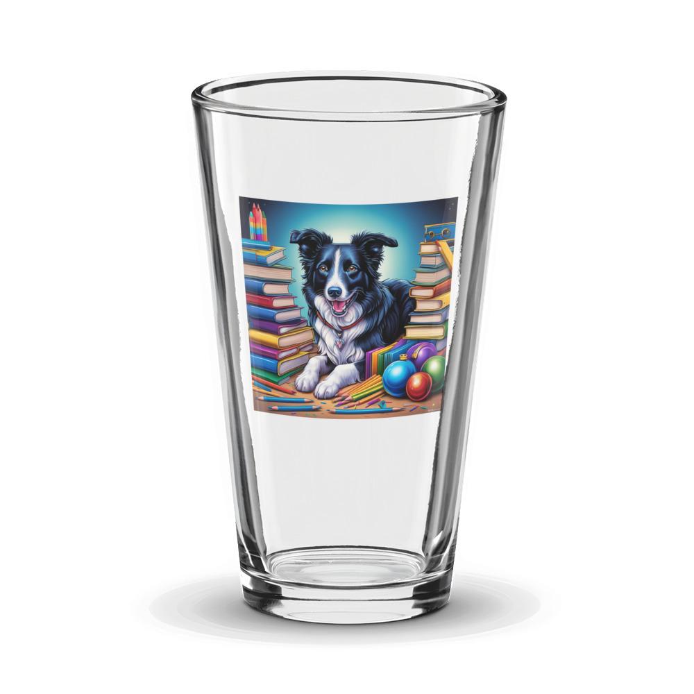 PugMug Custom Border Collie Glass Tumbler