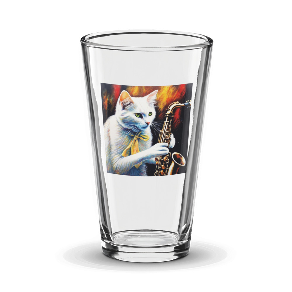 PugMug Custom White Companion Cat Glass Tumbler