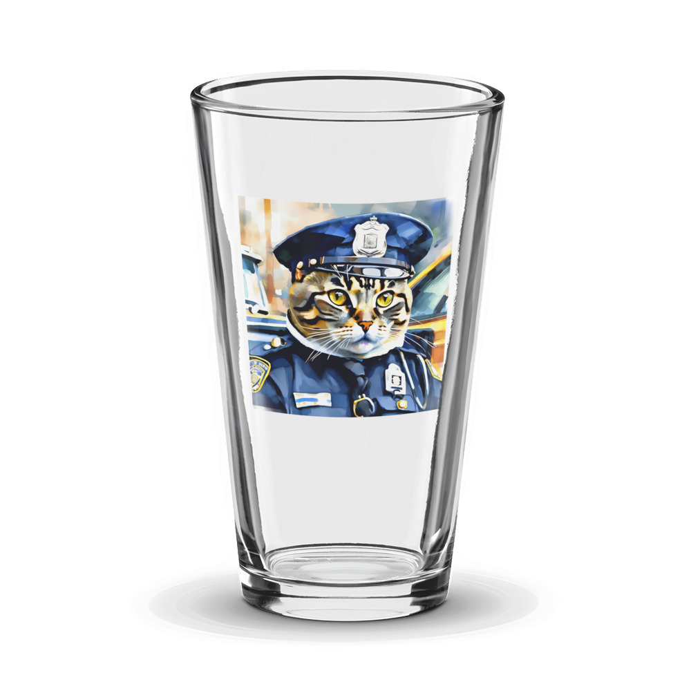 PugMug Custom Tabby Scottish Fold Cat Glass Tumbler