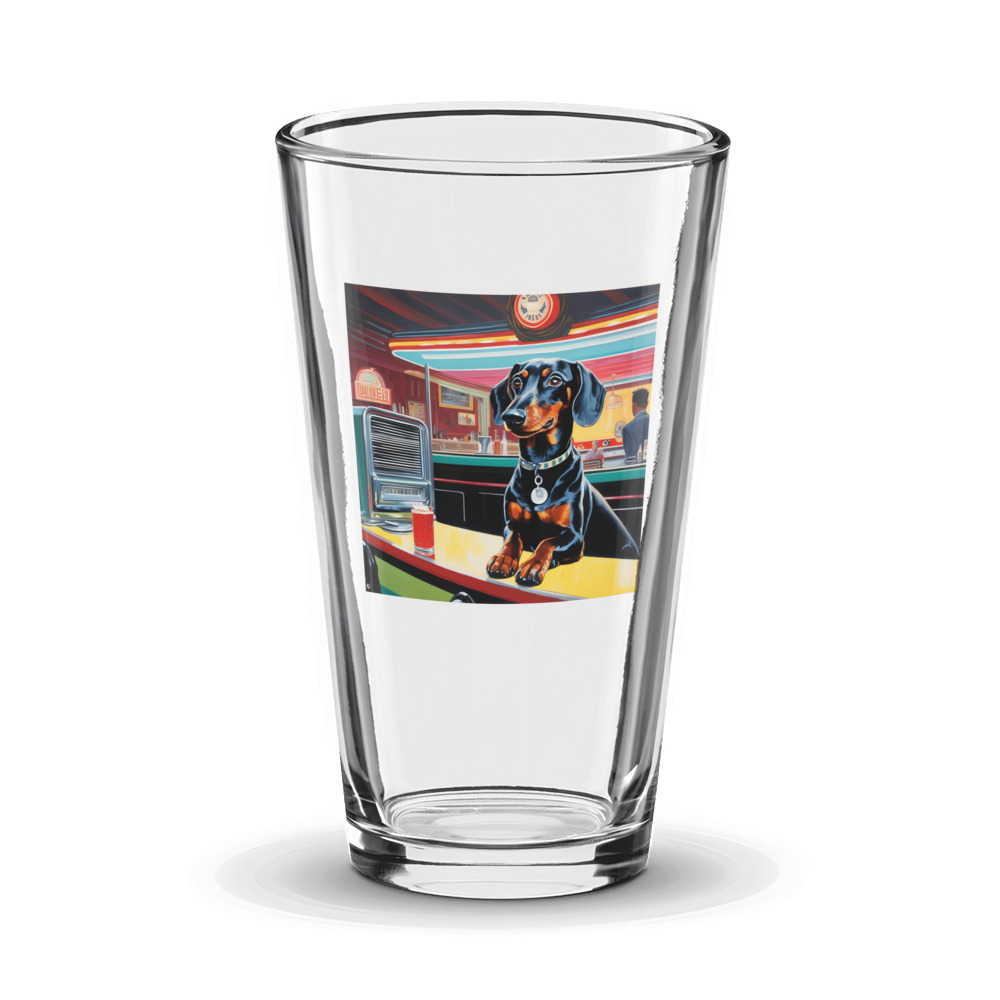 PugMug Custom Black Dachshund Glass Tumbler