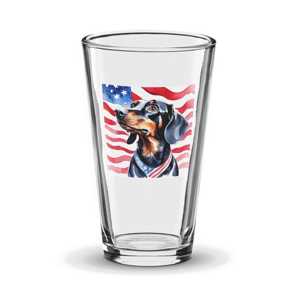 PugMug Custom Black Dachshund Glass Tumbler