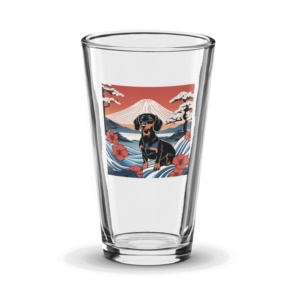 PugMug Custom Black Dachshund Glass Tumbler