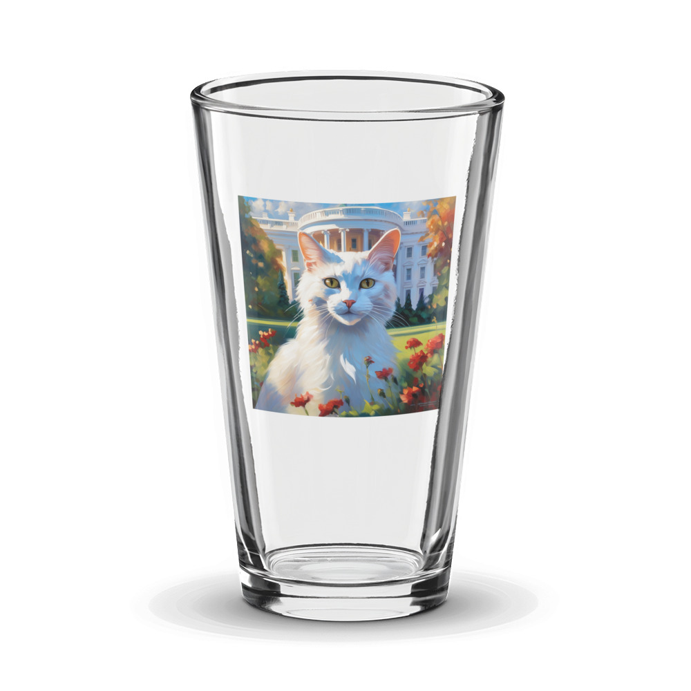 PugMug Custom White Companion Cat Glass Tumbler