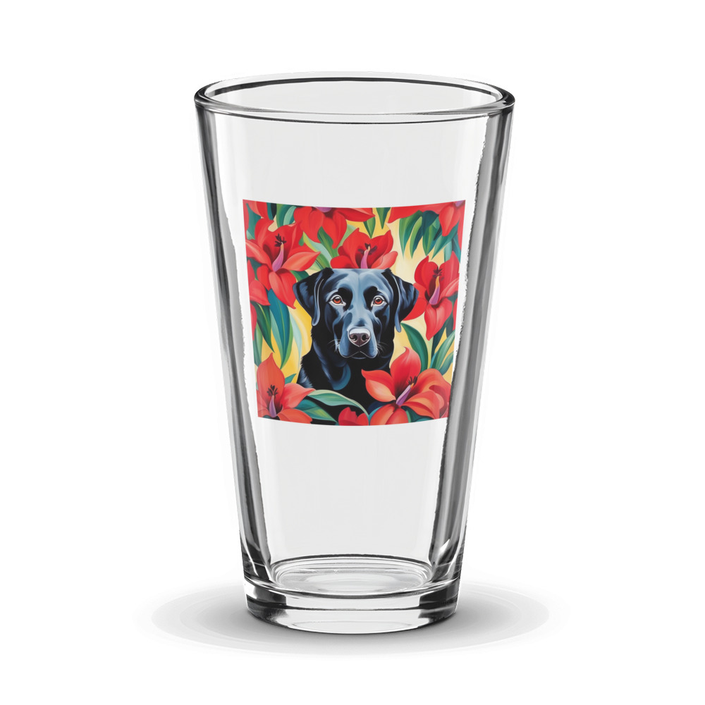 PugMug Custom Black Labrador Retriever Glass Tumbler