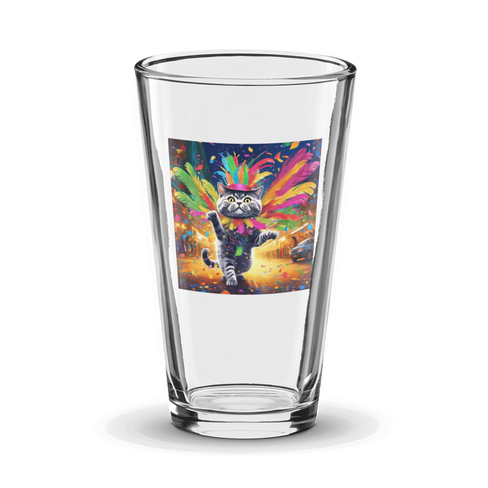PugMug Custom Tabby British Shorthair Cat Glass Tumbler