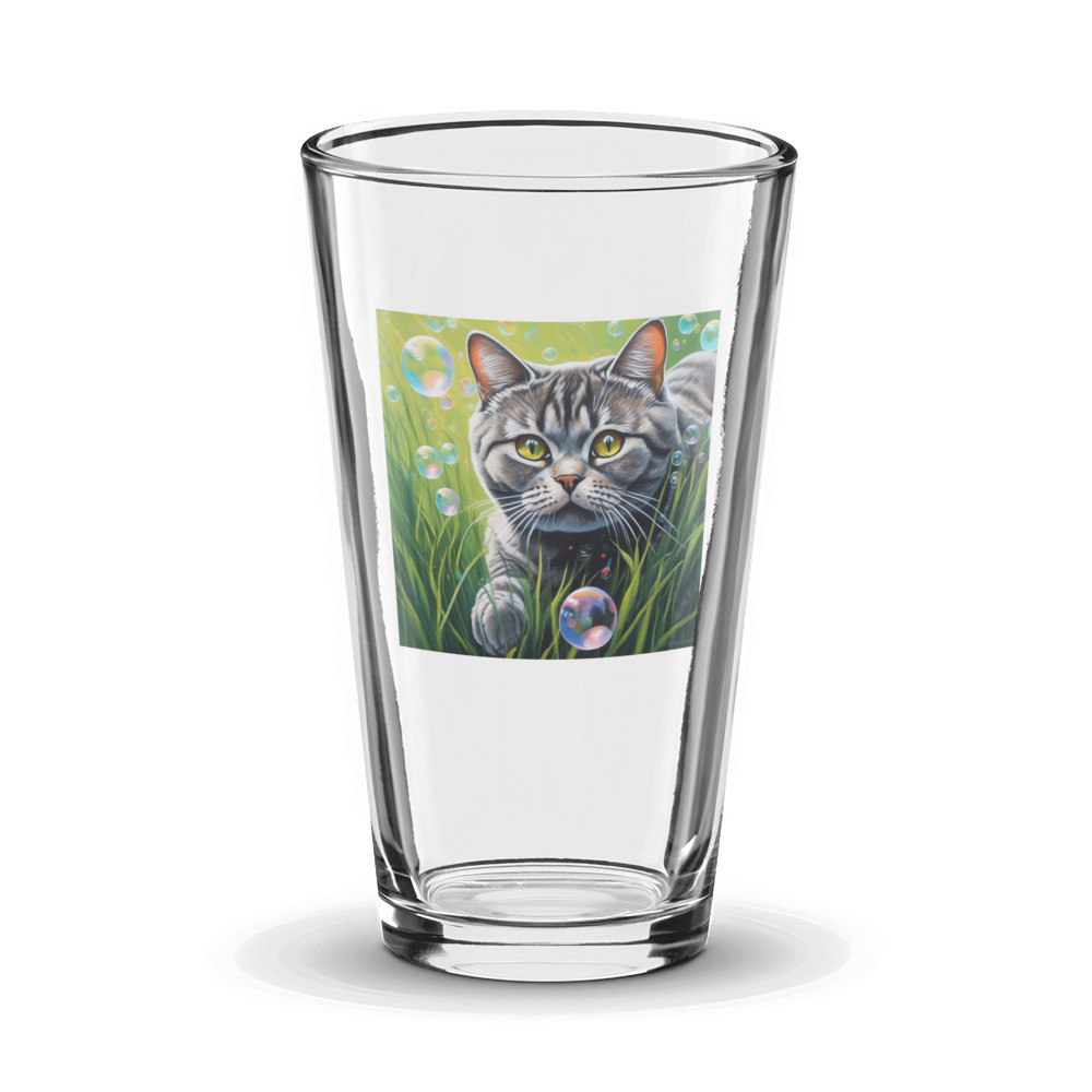 PugMug Custom Tabby British Shorthair Cat Glass Tumbler