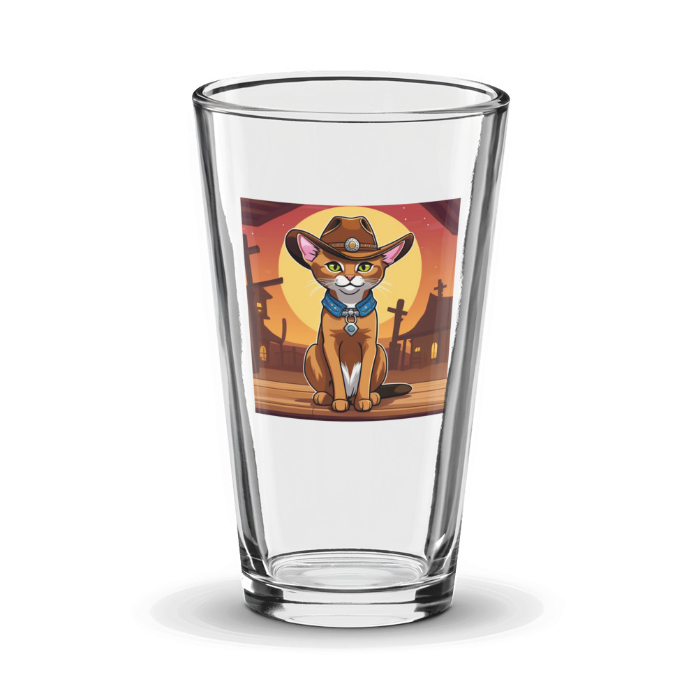 PugMug Custom Tabby Abyssinian Cat Glass Tumbler