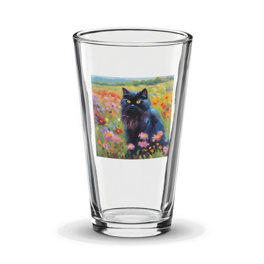 PugMug Custom Black Persian Cat Glass Tumbler