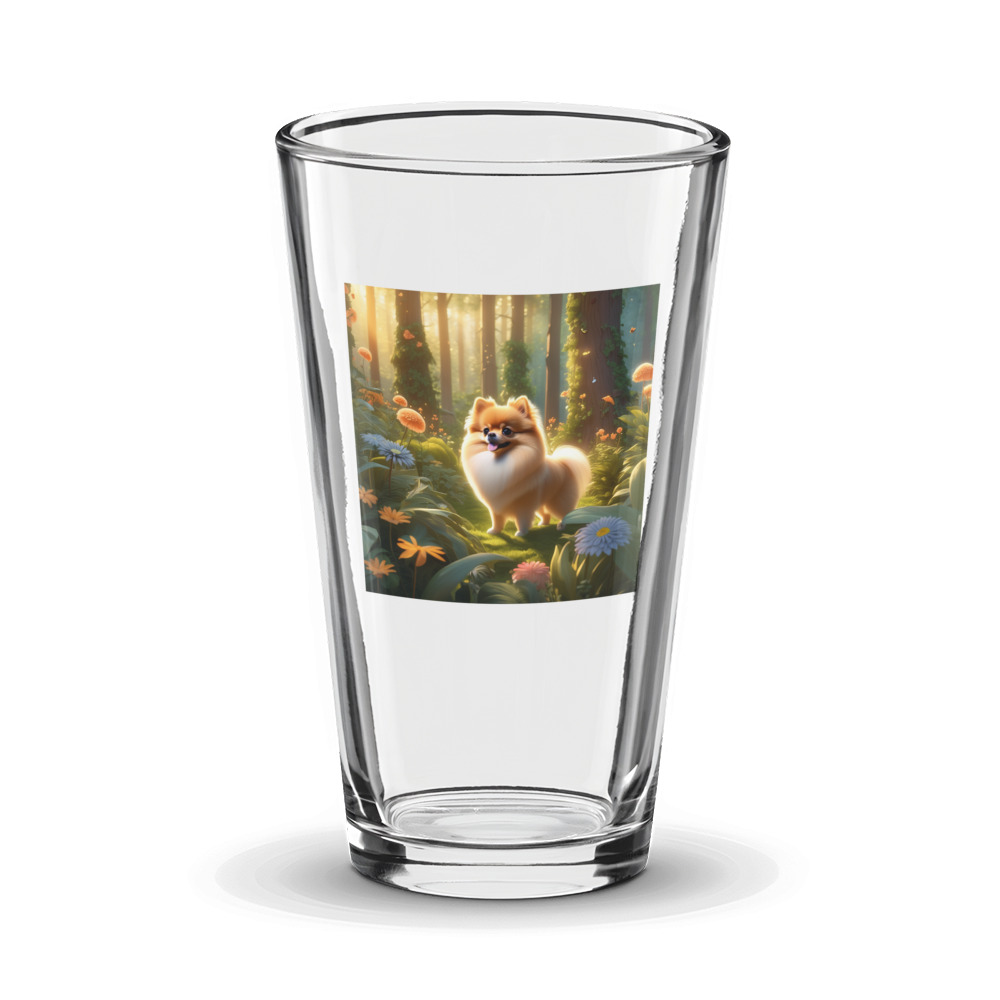 PugMug Custom Tan Pomeranian Glass Tumbler