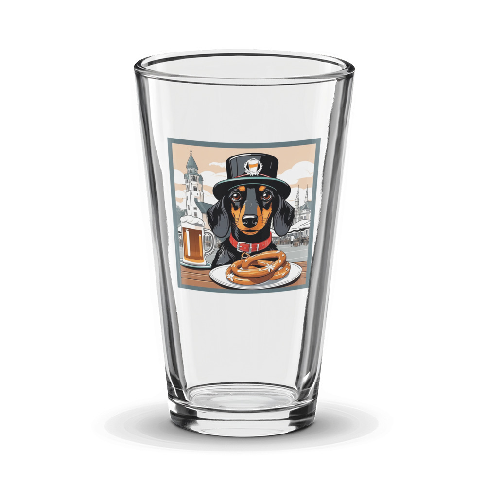 PugMug Custom Black Dachshund Glass Tumbler