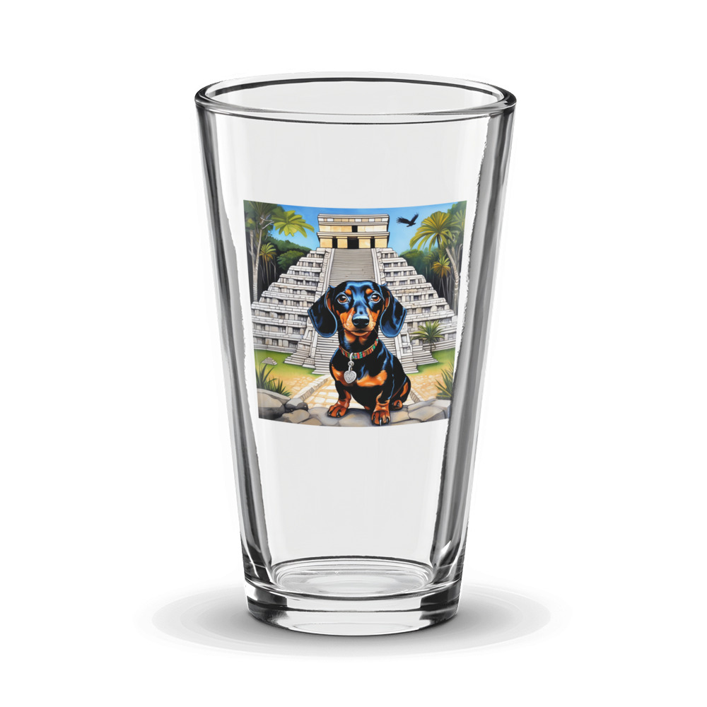 PugMug Custom Black Dachshund Glass Tumbler