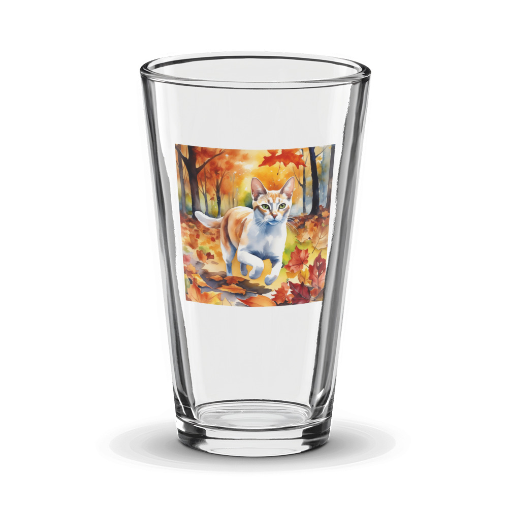 PugMug Custom White Abyssinian Cat Glass Tumbler
