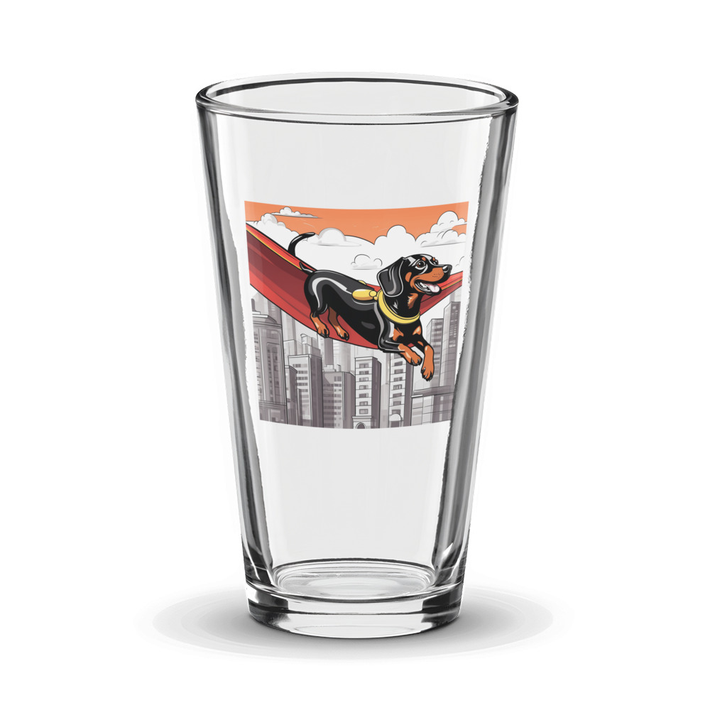 PugMug Custom Black Dachshund Glass Tumbler