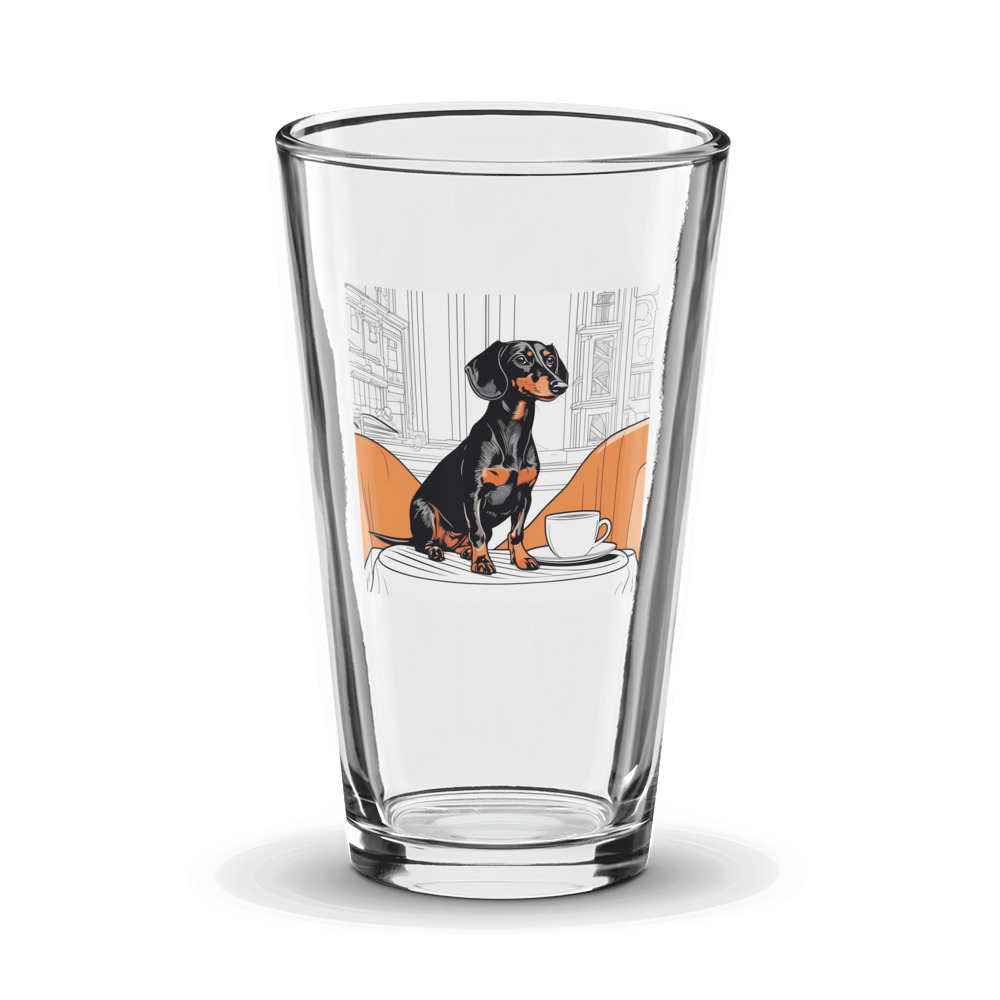 PugMug Custom Black Dachshund Glass Tumbler