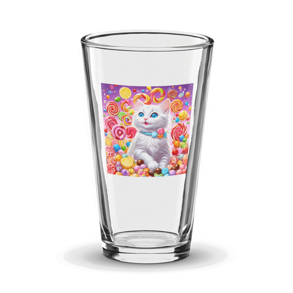 PugMug Custom White Companion Cat Glass Tumbler