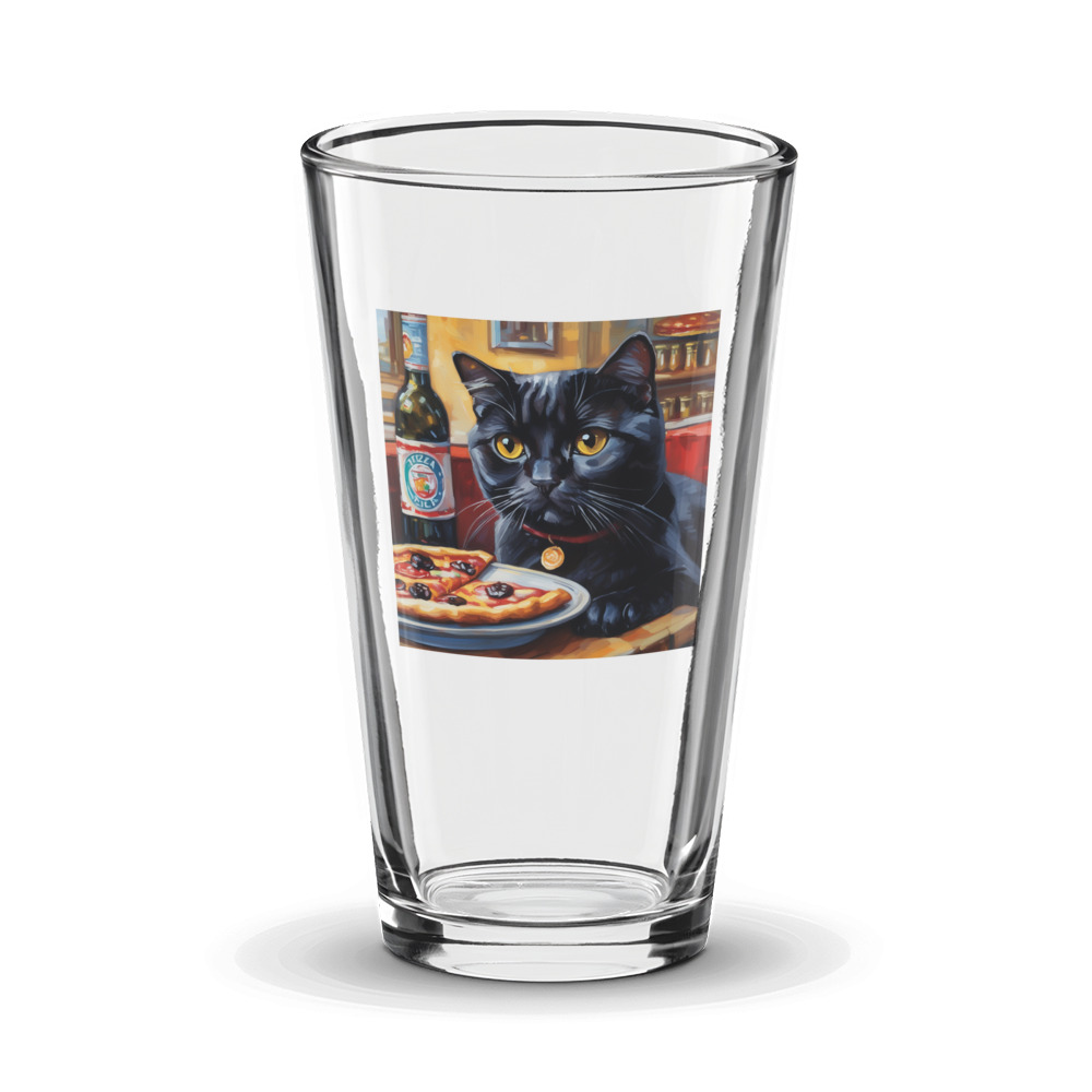 PugMug Custom Black Scottish Fold Cat Glass Tumbler