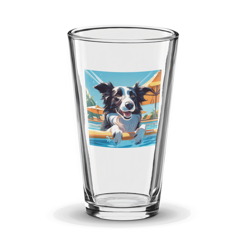 PugMug Custom Border Collie Glass Tumbler