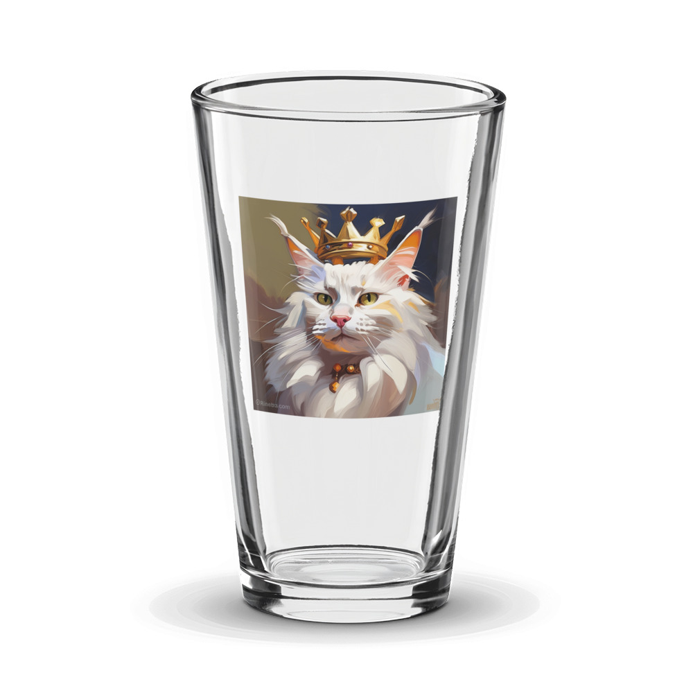 PugMug Custom White Maine Coon Cat Glass Tumbler
