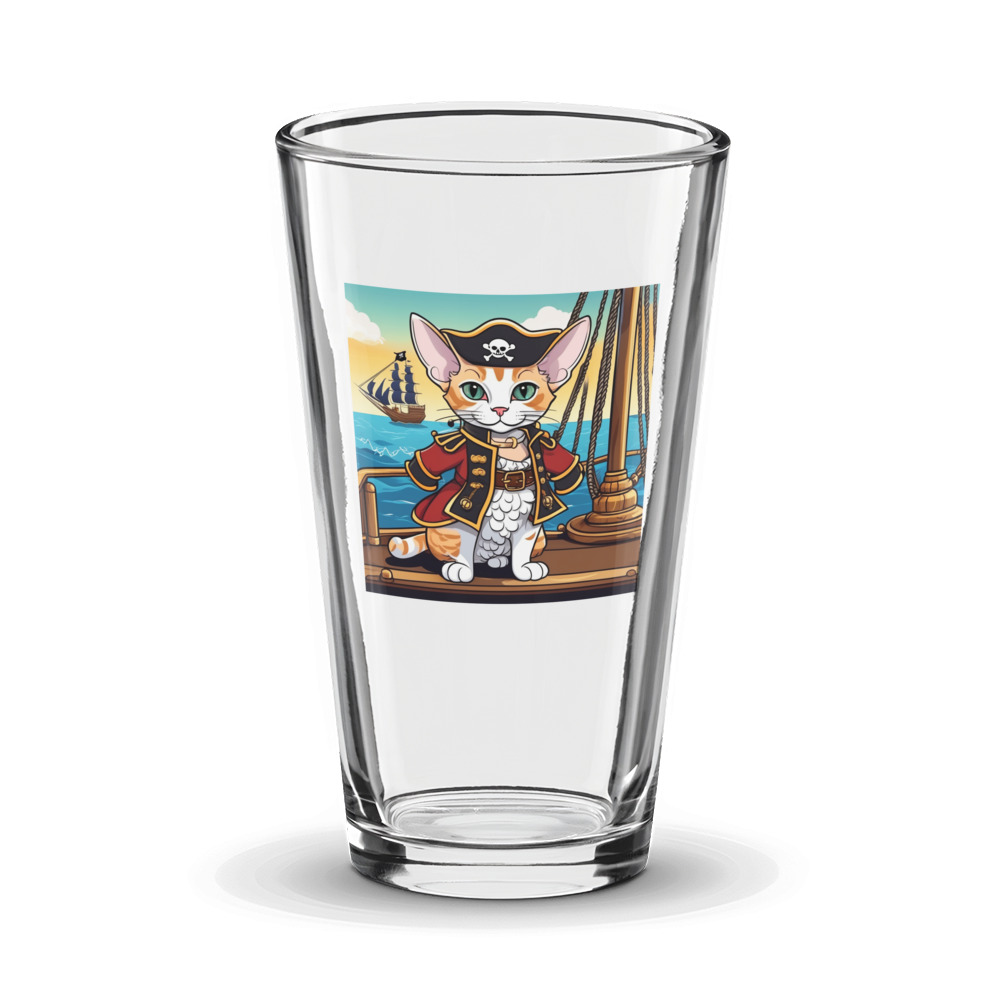 PugMug Custom Tabby Devon Rex Cat Glass Tumbler
