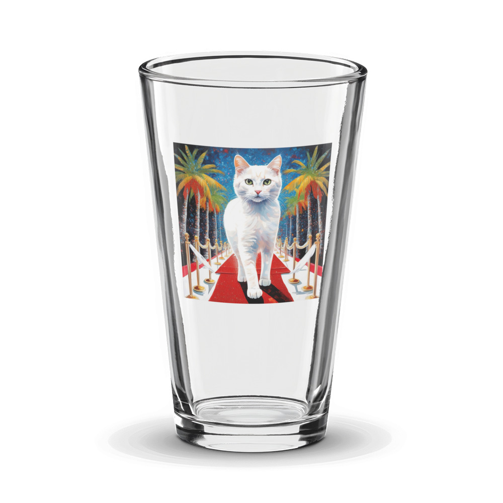 PugMug Custom White Companion Cat Glass Tumbler