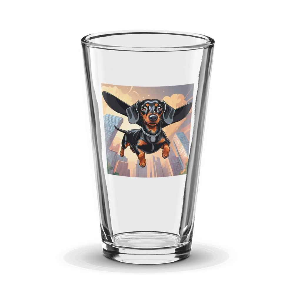 PugMug Custom Black Dachshund Glass Tumbler