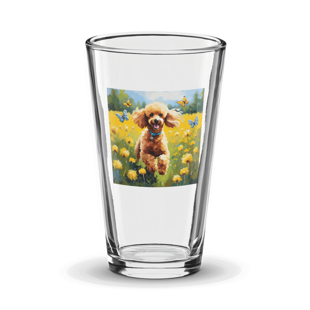 PugMug Custom Tan Poodle Glass Tumbler