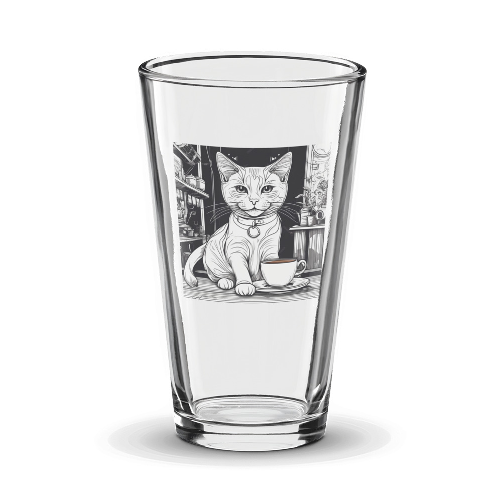 PugMug Custom White Companion Cat Glass Tumbler