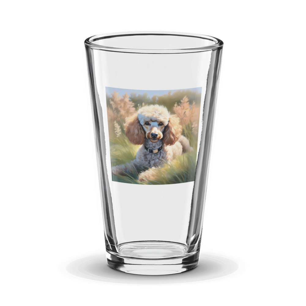 PugMug Custom Tan Poodle Glass Tumbler