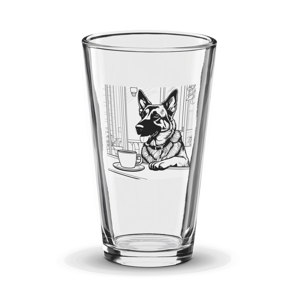 PugMug Custom German Shepherd Dog Glass Tumbler