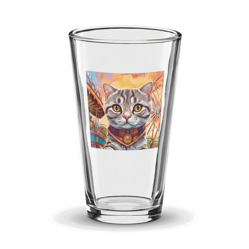 PugMug Custom Tabby Scottish Fold Cat Glass Tumbler