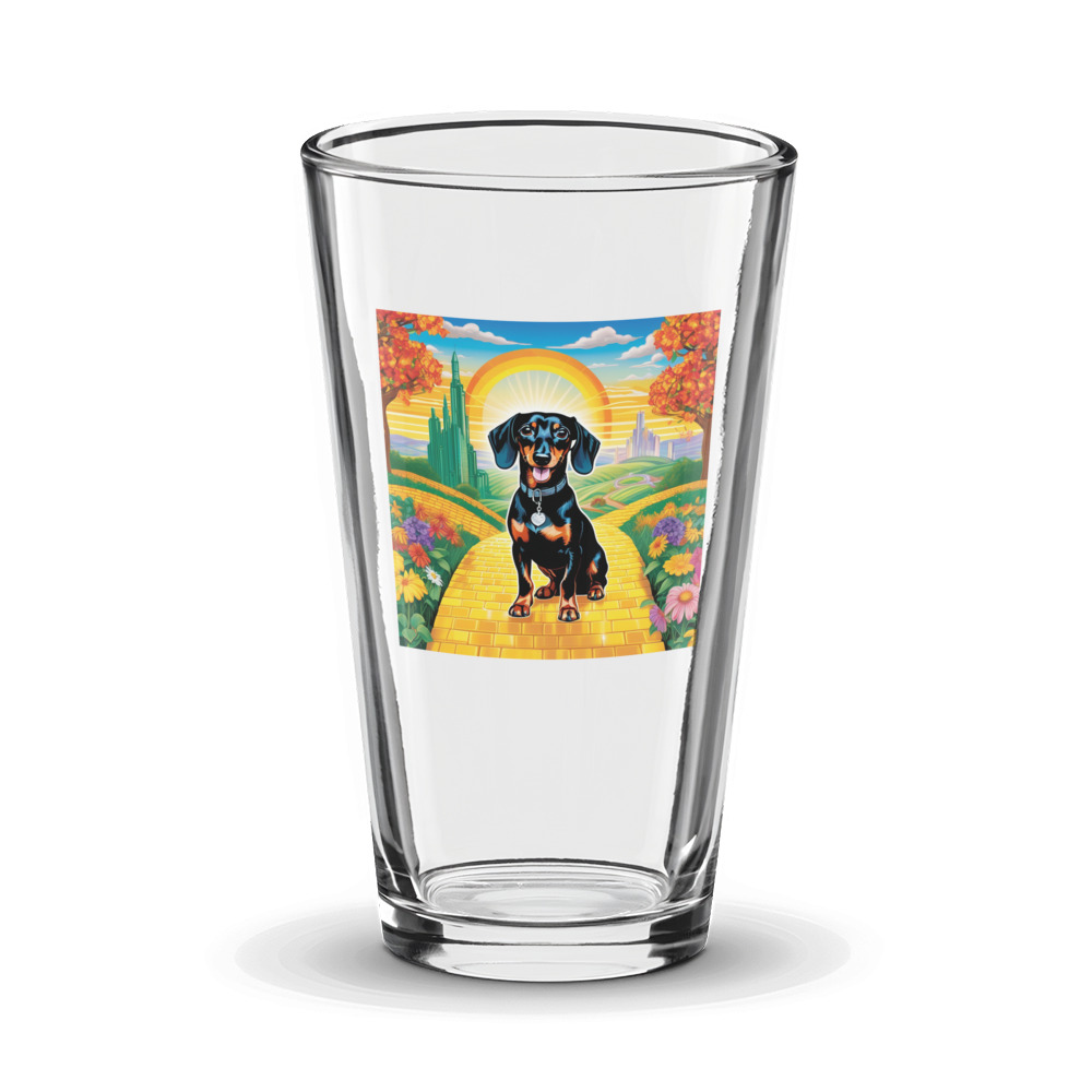 PugMug Custom Black Dachshund Glass Tumbler