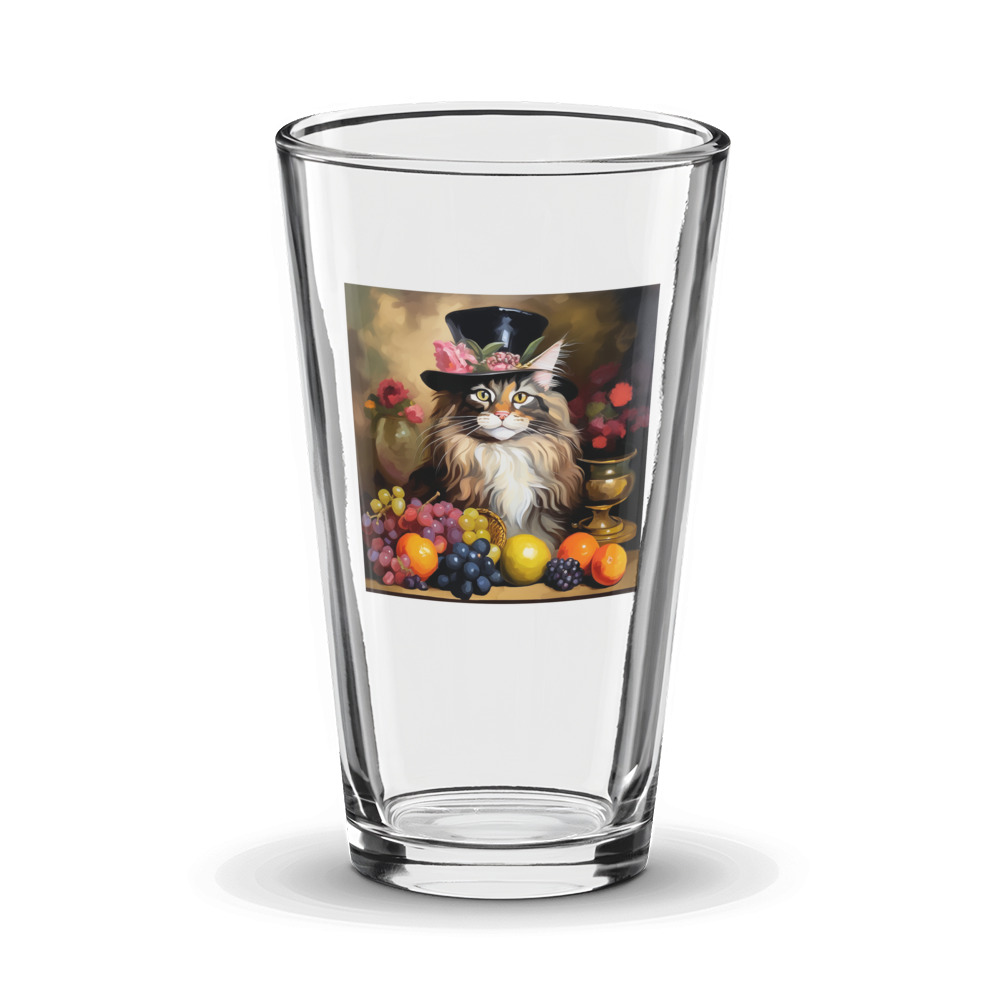 PugMug Custom Tabby Maine Coon Cat Glass Tumbler