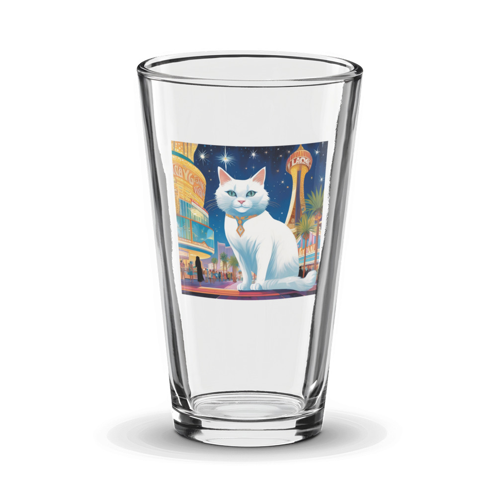 PugMug Custom White Companion Cat Glass Tumbler