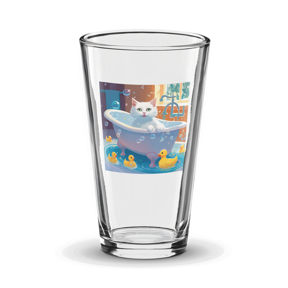 PugMug Custom White Companion Cat Glass Tumbler