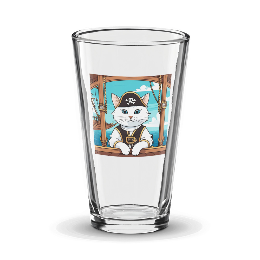 PugMug Custom White Companion Cat Glass Tumbler