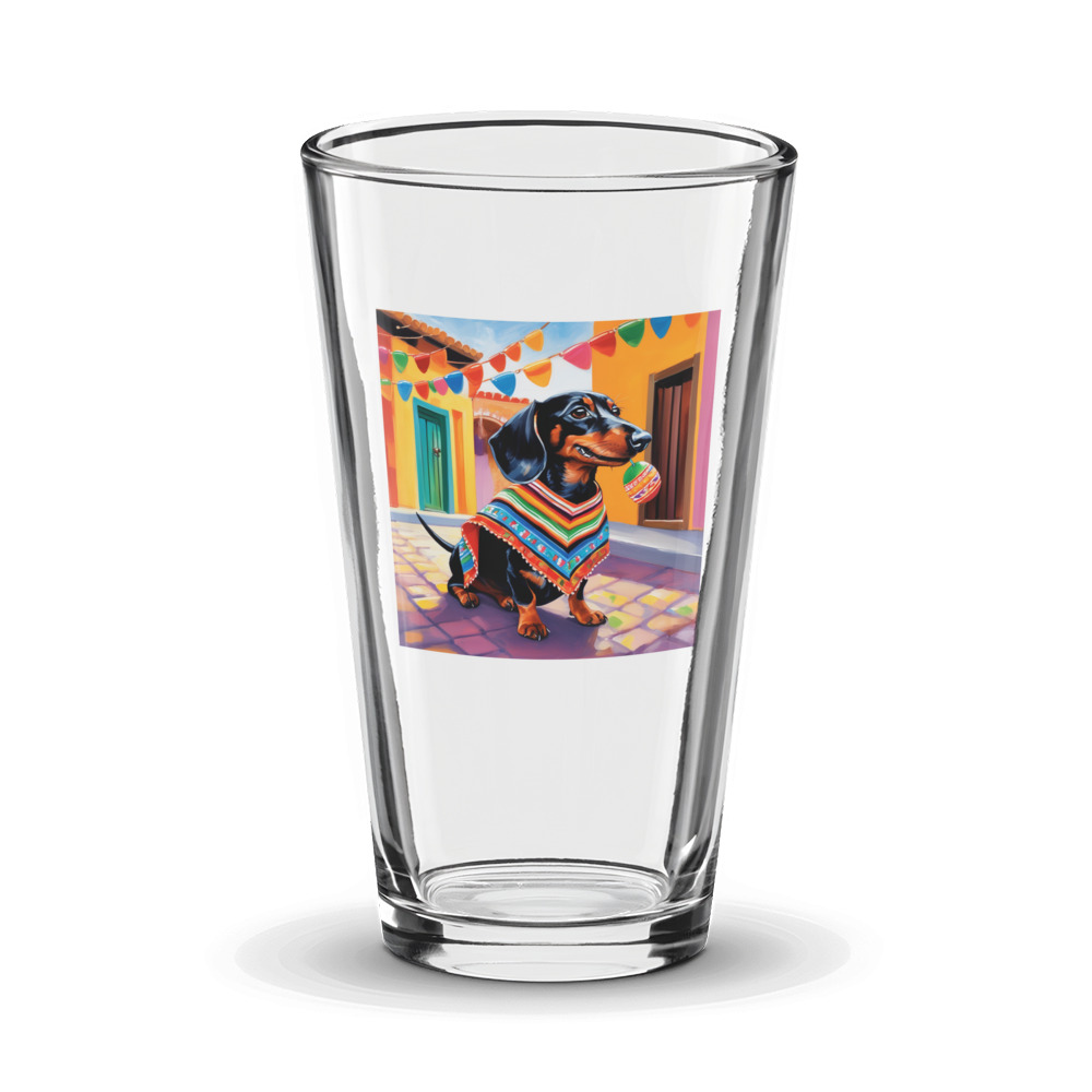 PugMug Custom Black Dachshund Glass Tumbler